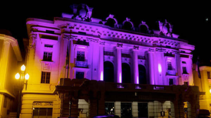 Theatro Pedro II na campanha Janeiro Roxo-Todos contra a hanseníase